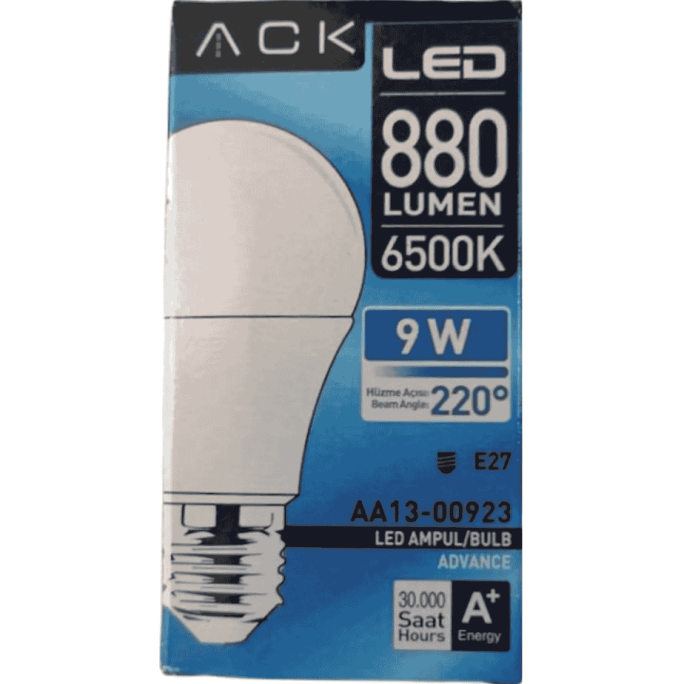 ACK 9w Led Ampul Beyaz