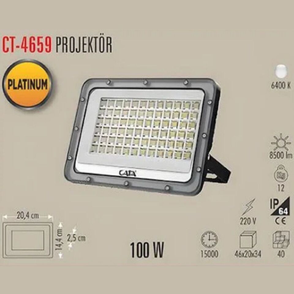 Cata CT-4659 100w Led Projektör 6500K