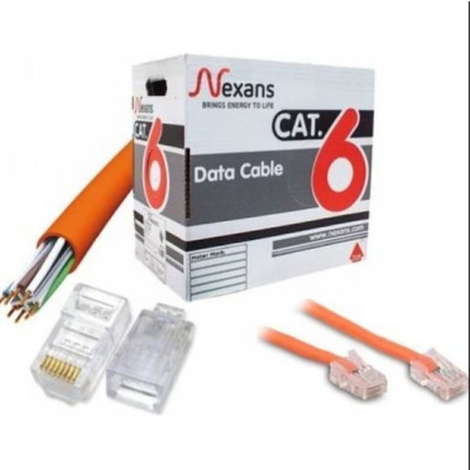 Nexans Uçları Çakılı CAT6 HF Kablo 45 MT